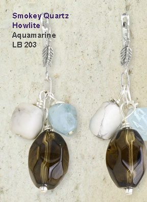 Smokey Quartz Howlite Earring